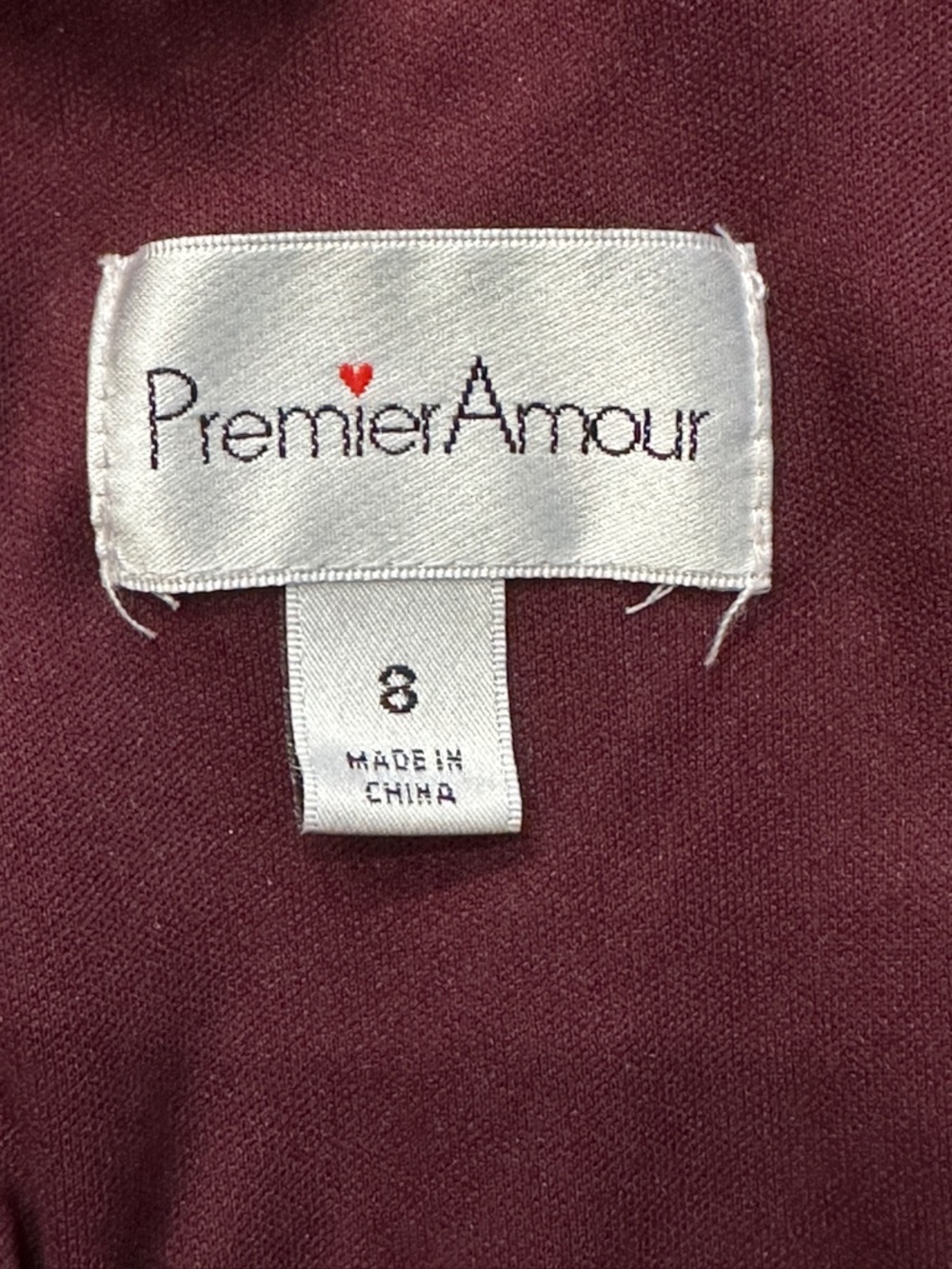 Premier Amour Dress 8 Burgundy Velvet One Shoulder Ruched Stretch Glamour - Picture 8 of 10